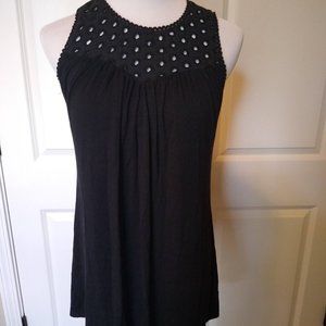 Akiko M black sleeveless tunic  top